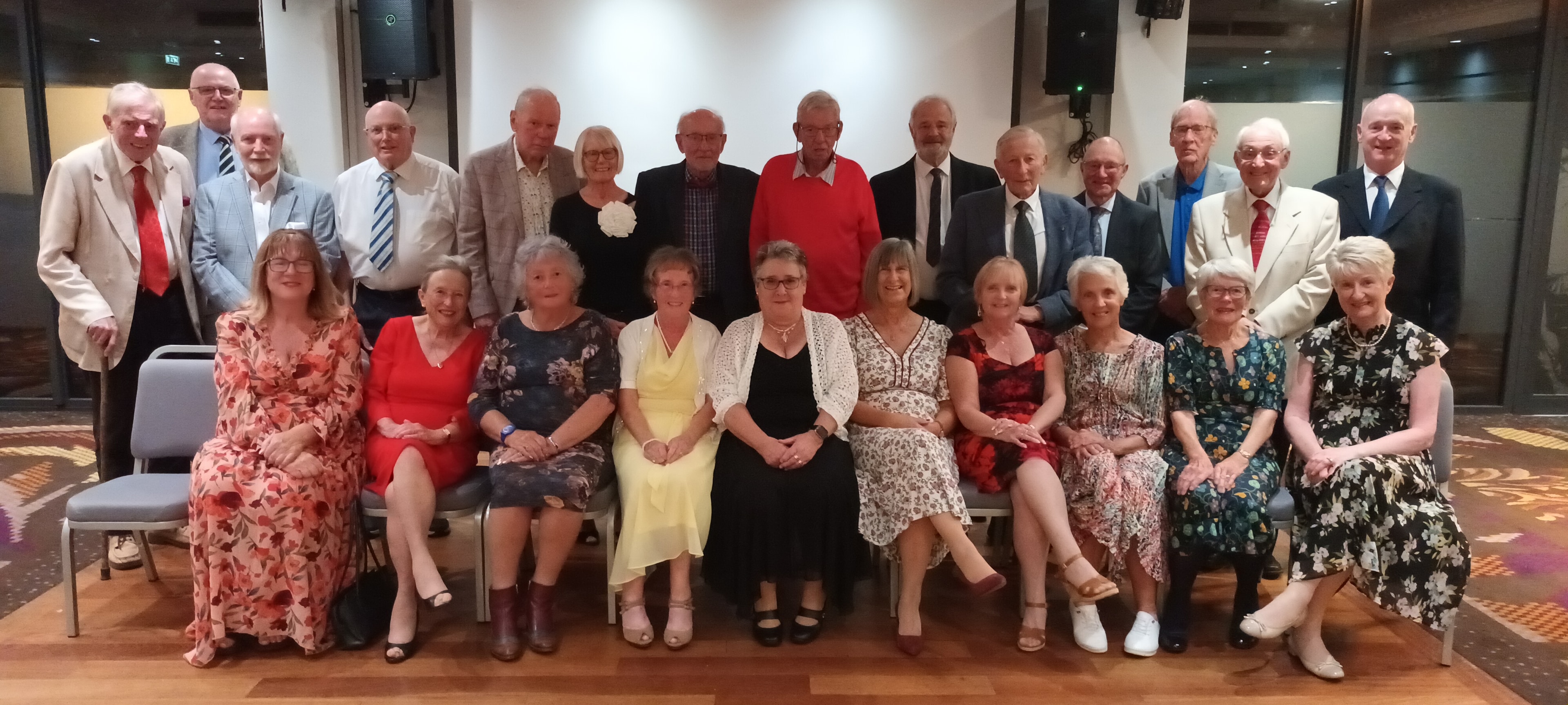 The Lodge party at the Gala Dinner — a wonderful evening together. Smiling and happy!