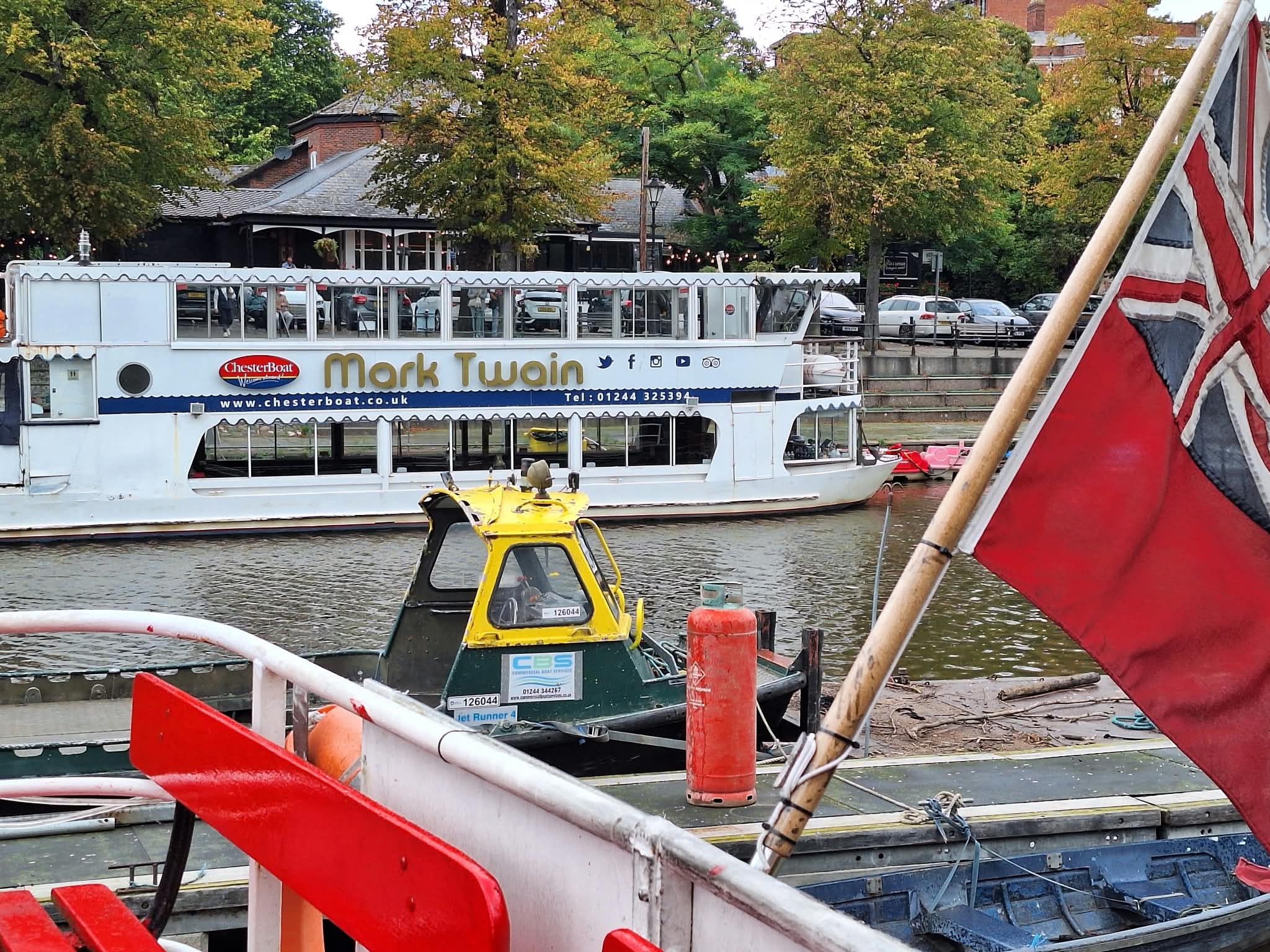 The ChesterBoat 'Mark Twain' — a leisurely cruise along the River Dee. A river cruise was the choice of some.